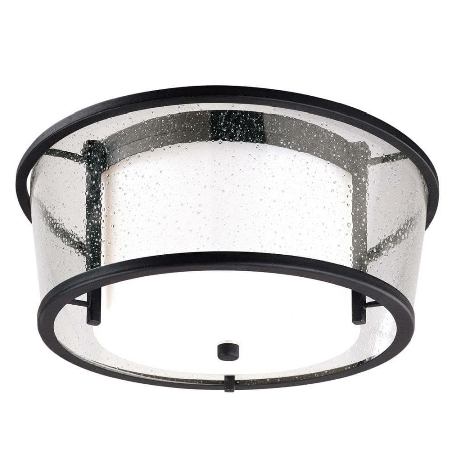 Outdoor Lighting * | Bennington 2-Light Forged Bronze Outdoor Flushmount By Troy Lighting