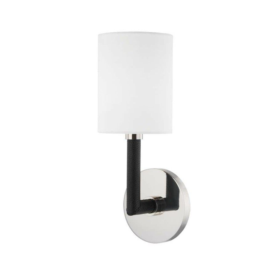 Wall Sconces * | Jax 1-Light Burnished Nickel, White Wall Sconce By Troy Lighting