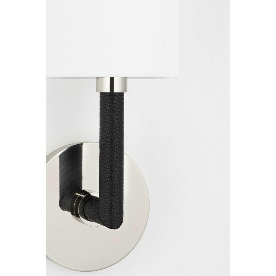 Wall Sconces * | Jax 1-Light Burnished Nickel, White Wall Sconce By Troy Lighting