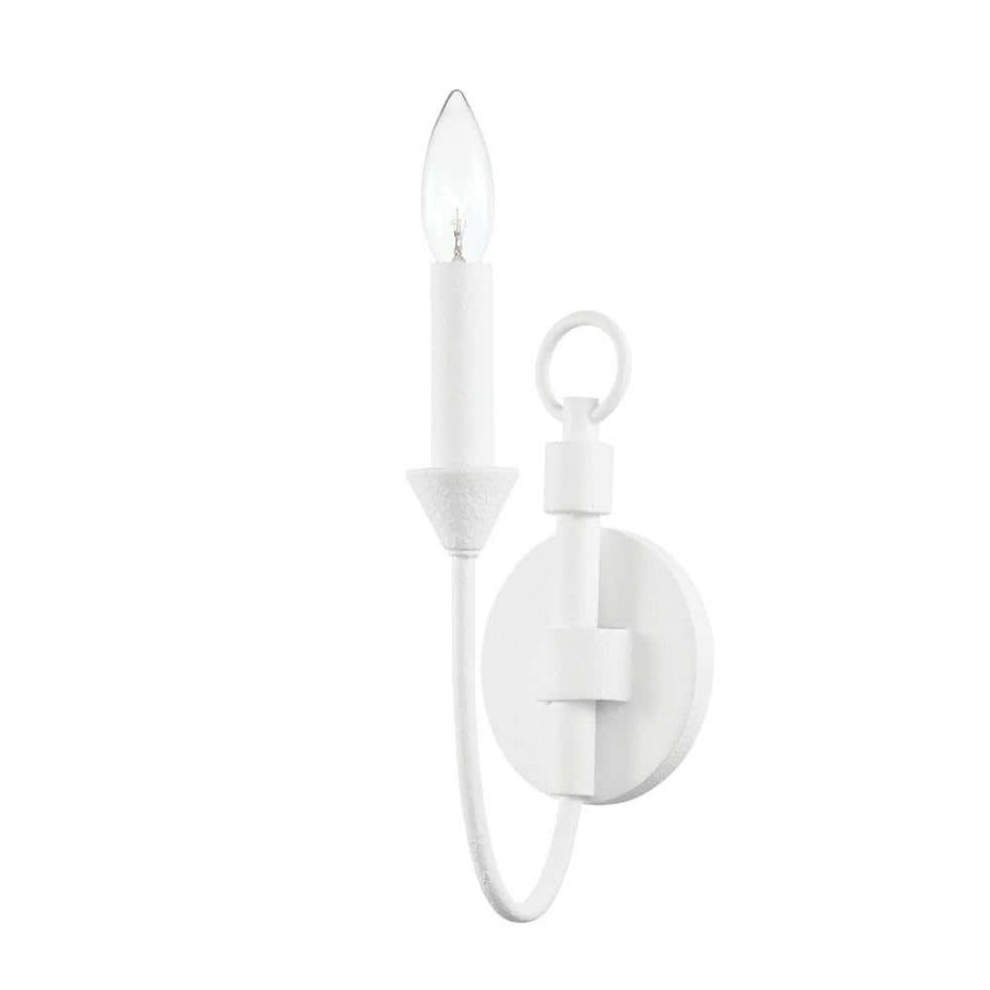 Wall Sconces * | Cate 1 White Wall Sconce By Troy Lighting