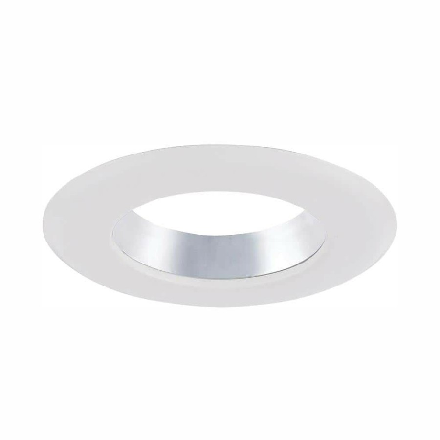 Recessed Lighting * | 4 In. Decorative Specular Clear Cone On White Trim Ring For Led Recessed Light With Trim Ring By Envirolite