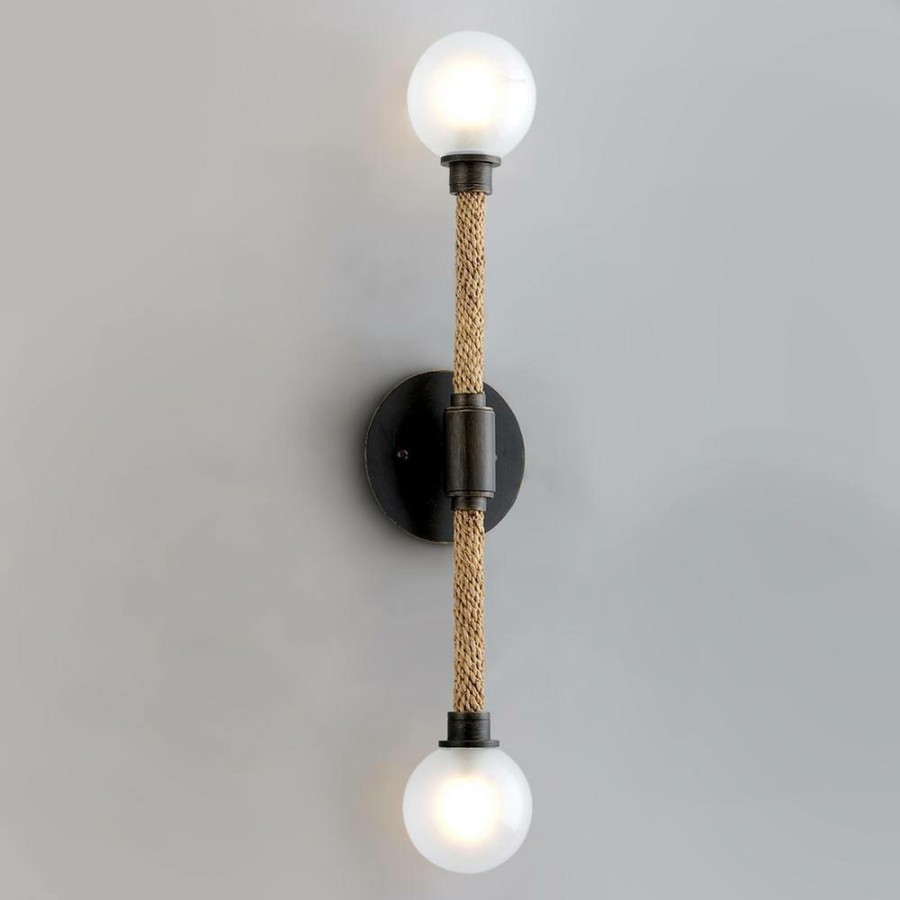 Wall Sconces * | Nomad 0.75 In. Classic Bronze Sconce With Opal White Glass Shade By Troy Lighting