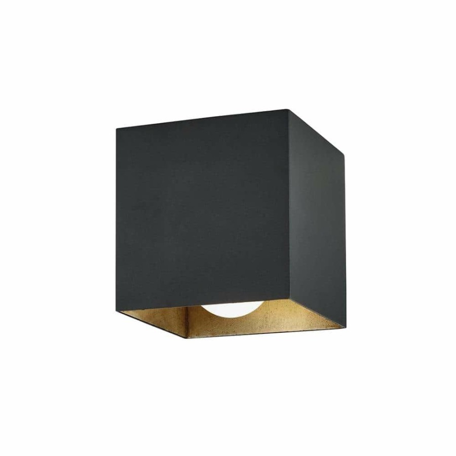 Commercial Lighting * | Felix 6.75 In. 1-Light Texture Black Warm Silver Flush Mount By Troy Lighting