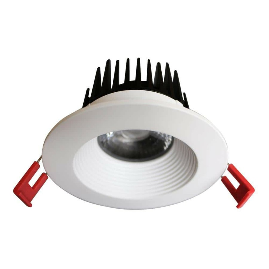 Recessed Lighting * | 4 In. White 4000K Canless Remodel Baffle Integrated Led Recessed Light Kit By Envirolite