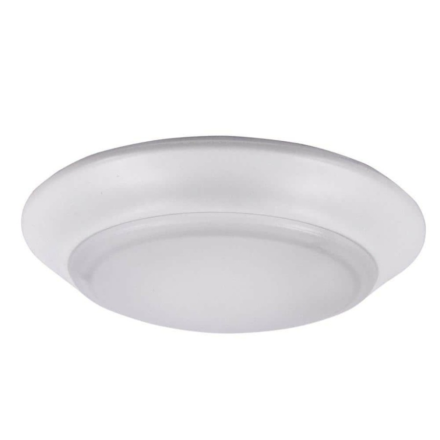 Commercial Lighting * | 7 In. White Integrated Led Ceiling Or Flush Mount Disk Light Trim, 3000K By Envirolite