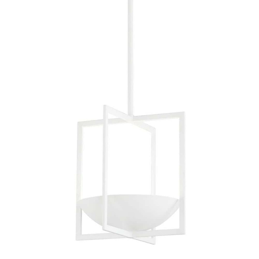 Commercial Lighting * | Loki 4-Light White Standard Pendant Light With White Metal Shade By Troy Lighting