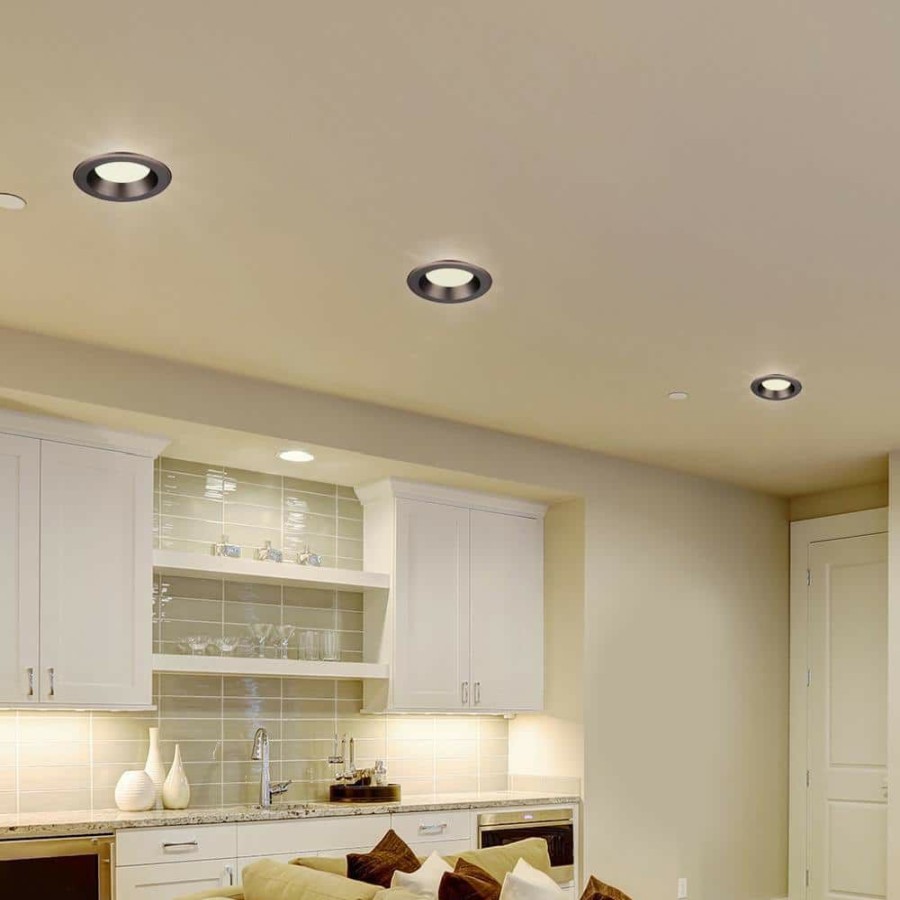 Recessed Lighting * | 4 In. 3000K Integrated Led Black, Soft White Recessed Cec-T20 Baffle Trim By Envirolite