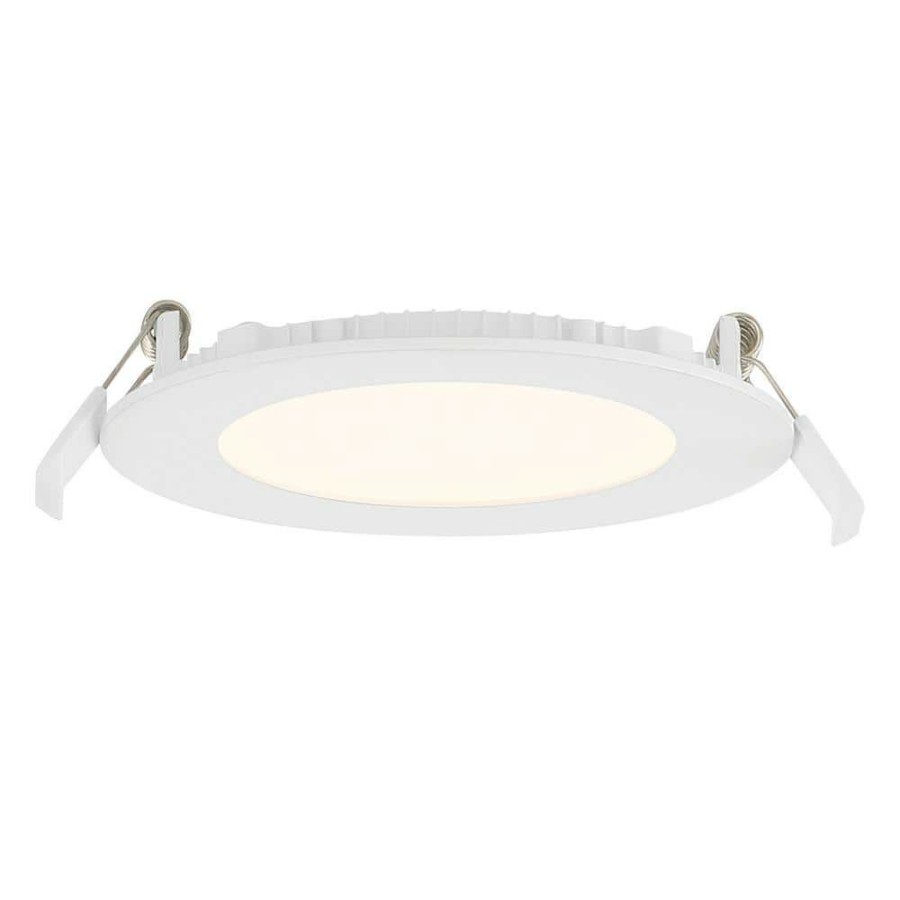 Recessed Lighting * | 4 In. Round 550 Lumens Selectable Cct Integrated Led Canless Slim Panel Light By Envirolite