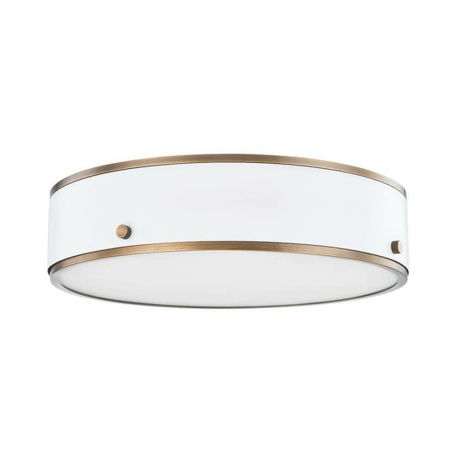 Commercial Lighting * | Eli 1-Light Patina Brass Soft White Large Flush Mount By Troy Lighting