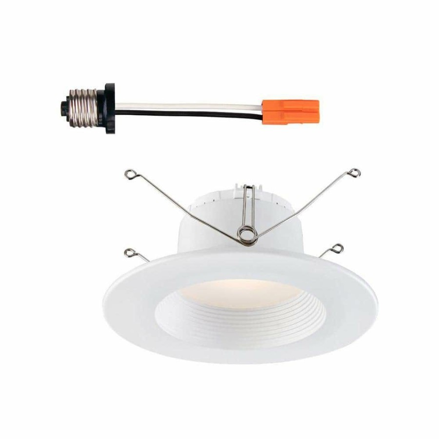 Recessed Lighting * | 5 In./6 In. 3000K Soft White Integrated Led Recessed Cec-T20 Baffle Trim In White By Envirolite