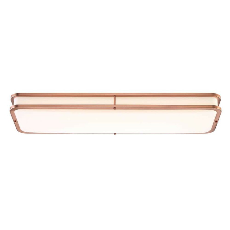 Commercial Lighting * | 40 In. Linear 1-Light Rose Gold Dimmable Led Flush Mount By Envirolite