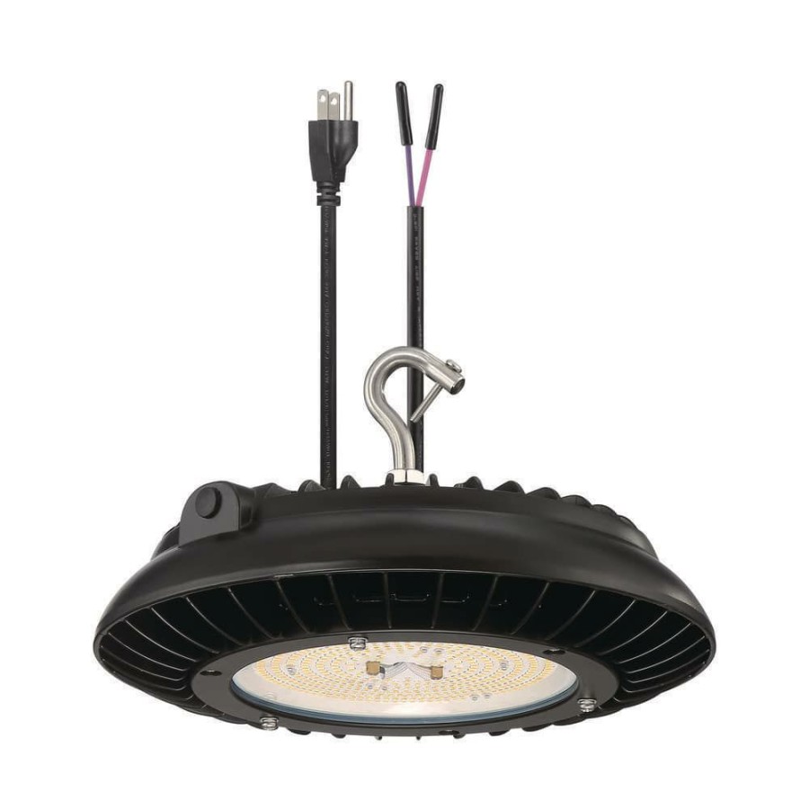 Commercial Lighting * | 11 In. 150-Watt Equivalent Black Vegetative Round Integrated Led Plant Grow Light By Envirolite