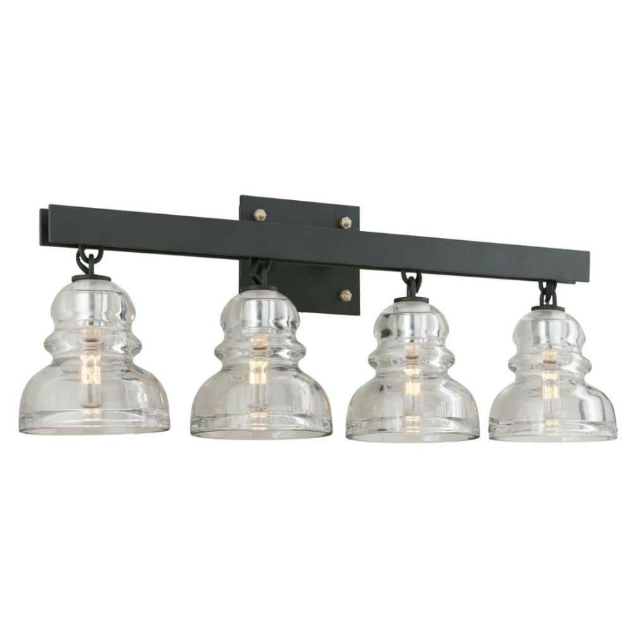 Vanity Lighting * | Menlo Park 4-Light Deep Bronze Vanity Light By Troy Lighting