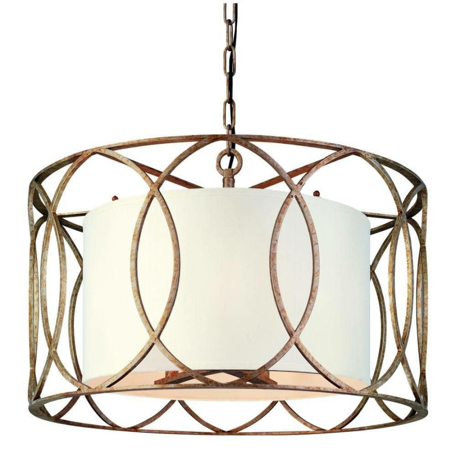 Commercial Lighting * | Sausalito 5-Light Silver Gold Pendant By Troy Lighting