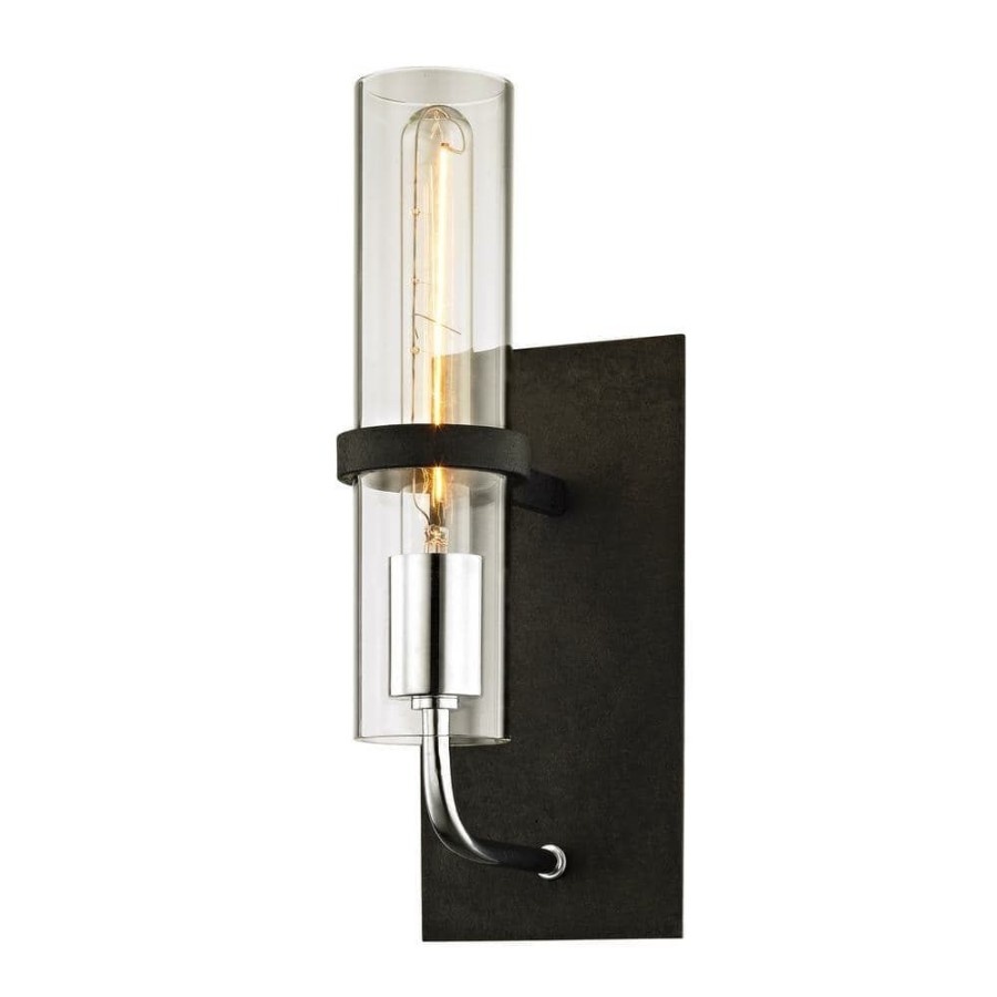 Wall Sconces * | Xavier 1-Light Vintage Iron 13.5 In. H Wall Sconce With Clear Glass By Troy Lighting