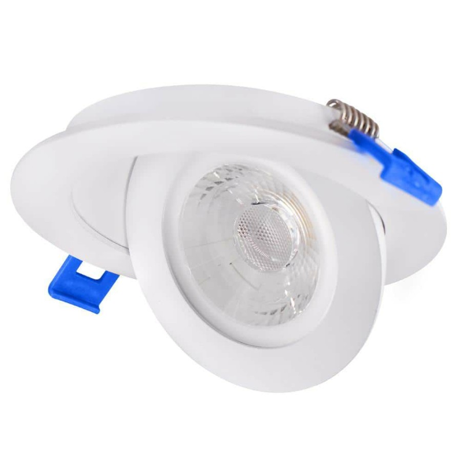 Recessed Lighting * | 3 In. White 3000K Canless Remodel Directional Wall Wash Gimbal Integrated Led Recessed Light Kit By Envirolite