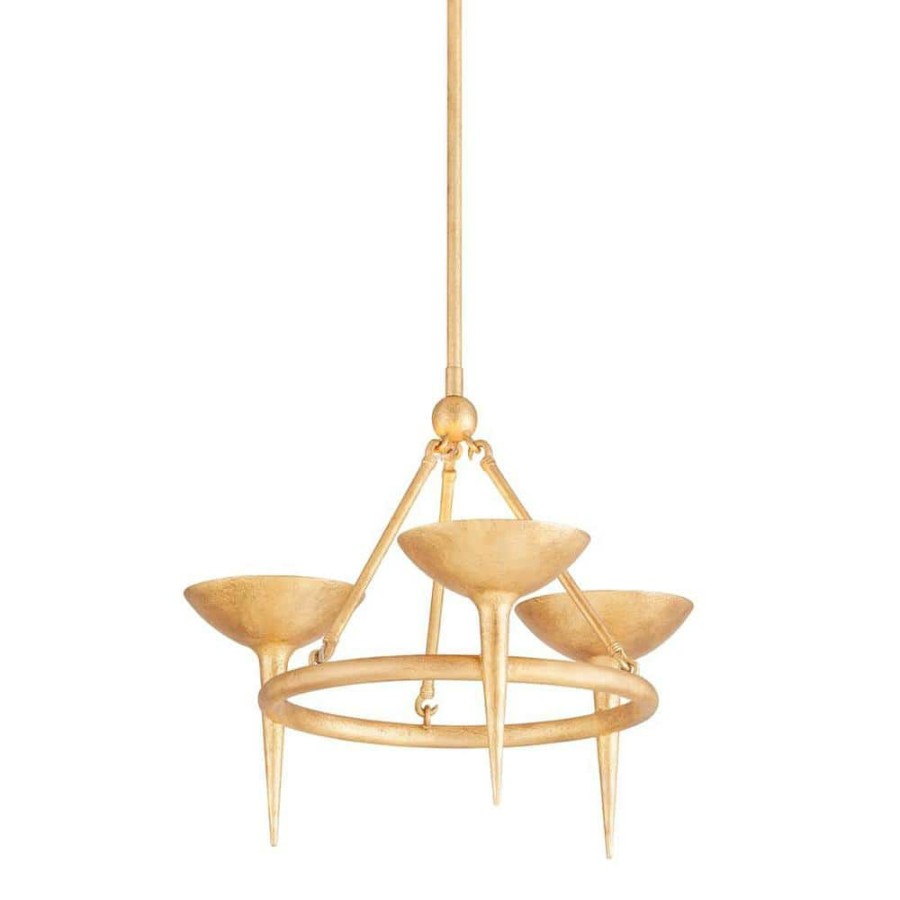 Commercial Lighting * | Cecilia 3-Light Gold Chandelier By Troy Lighting