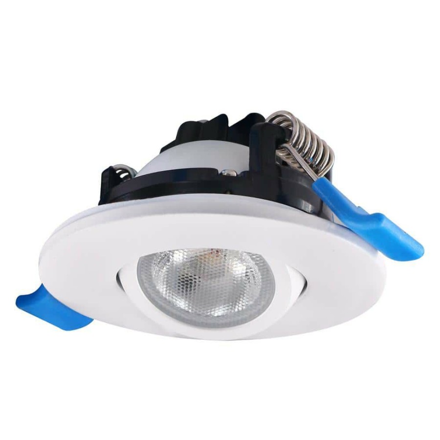 Recessed Lighting * | 2 In. 3000K Canless Remodel Directional Gimbal White Integrated Led Recessed Light Kit By Envirolite