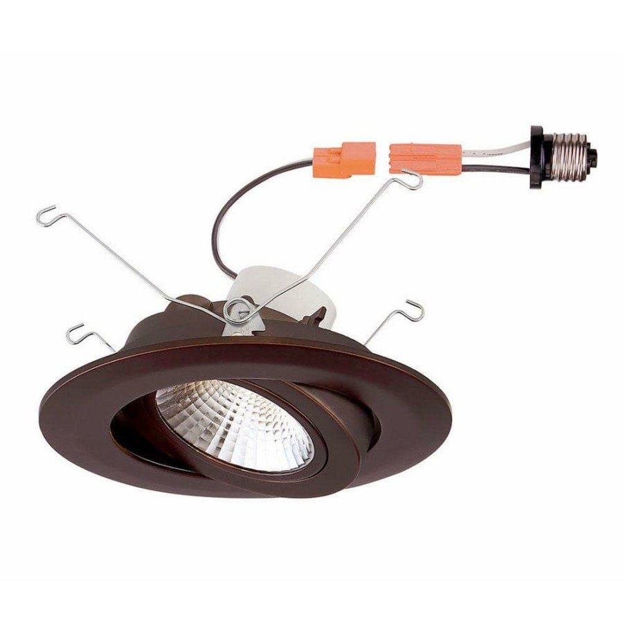 Recessed Lighting * | 6 In. 3000K Remodel Directional Gimbal Bronze Integrated Led Recessed Trim By Envirolite