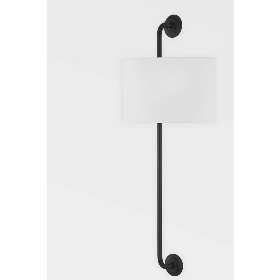 Vanity Lighting * | Daylon 1-Light Forged Iron, White Wall Sconce By Troy Lighting