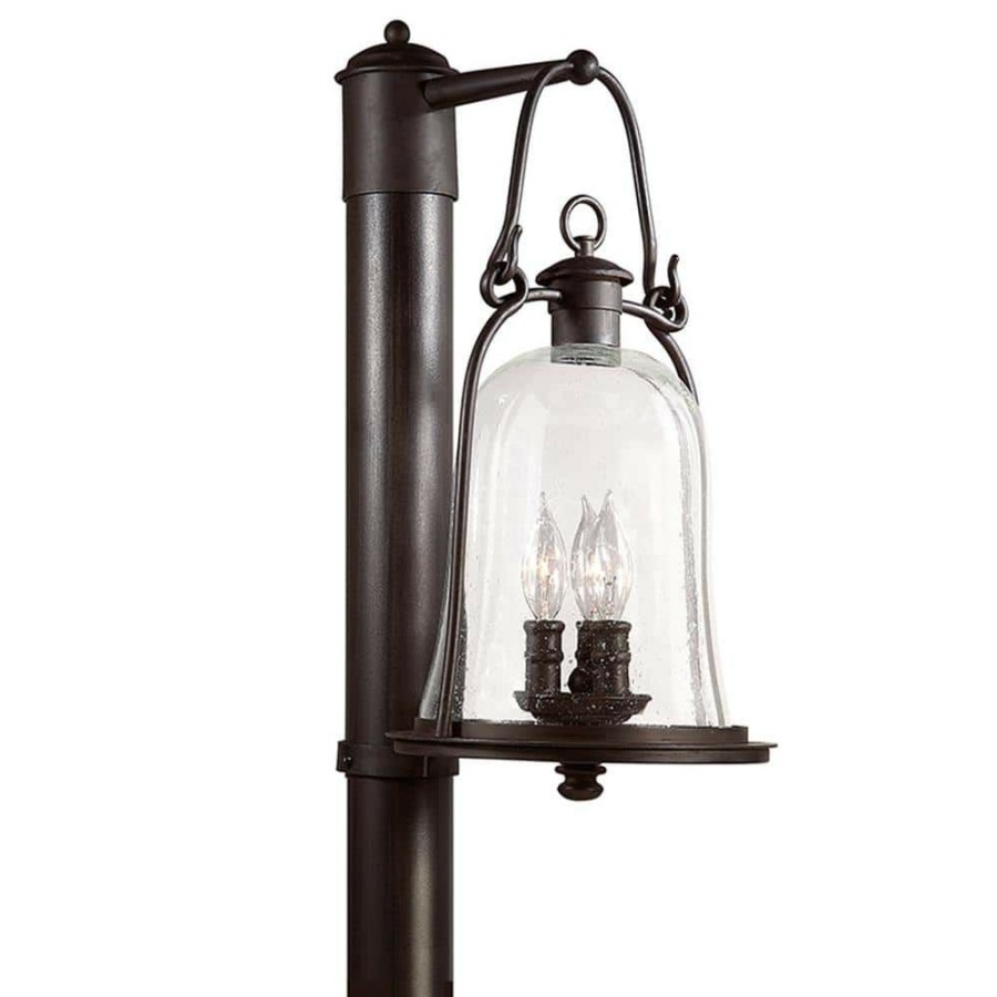 Outdoor Lighting * | Owings Mill 3-Light Outdoor Natural Bronze Post Light By Troy Lighting