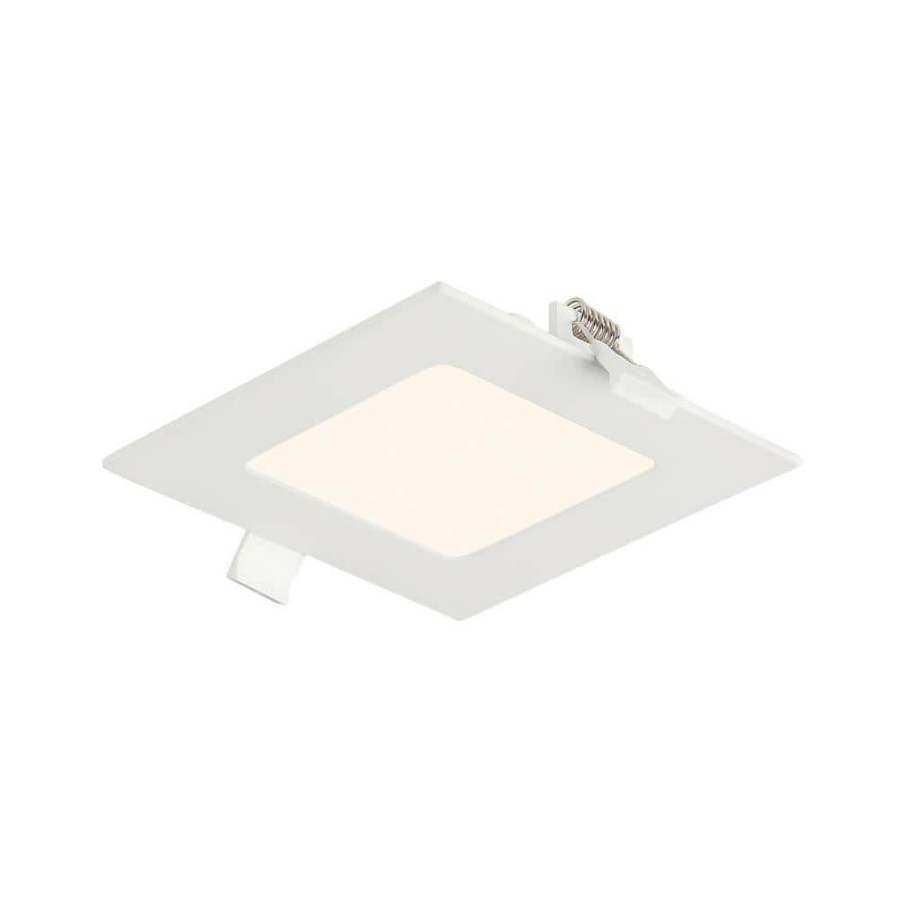 Recessed Lighting * | 4 In. Square 550 Lumens Selectable Cct Integrated Led Canless Slim Panel Light By Envirolite