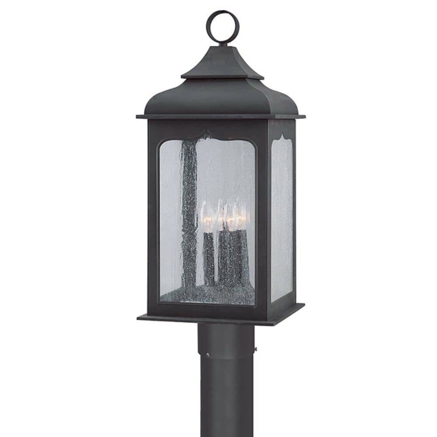 Outdoor Lighting * | Henry Street 4-Light Colonial Iron Specialty Finishes Outdoor Post Light By Troy Lighting