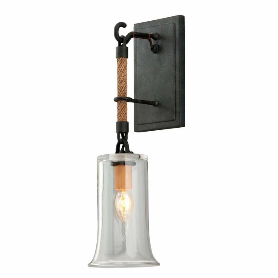 Wall Sconces * | Pier 39 1-Light Shipyard Bronze Wall Sconce By Troy Lighting