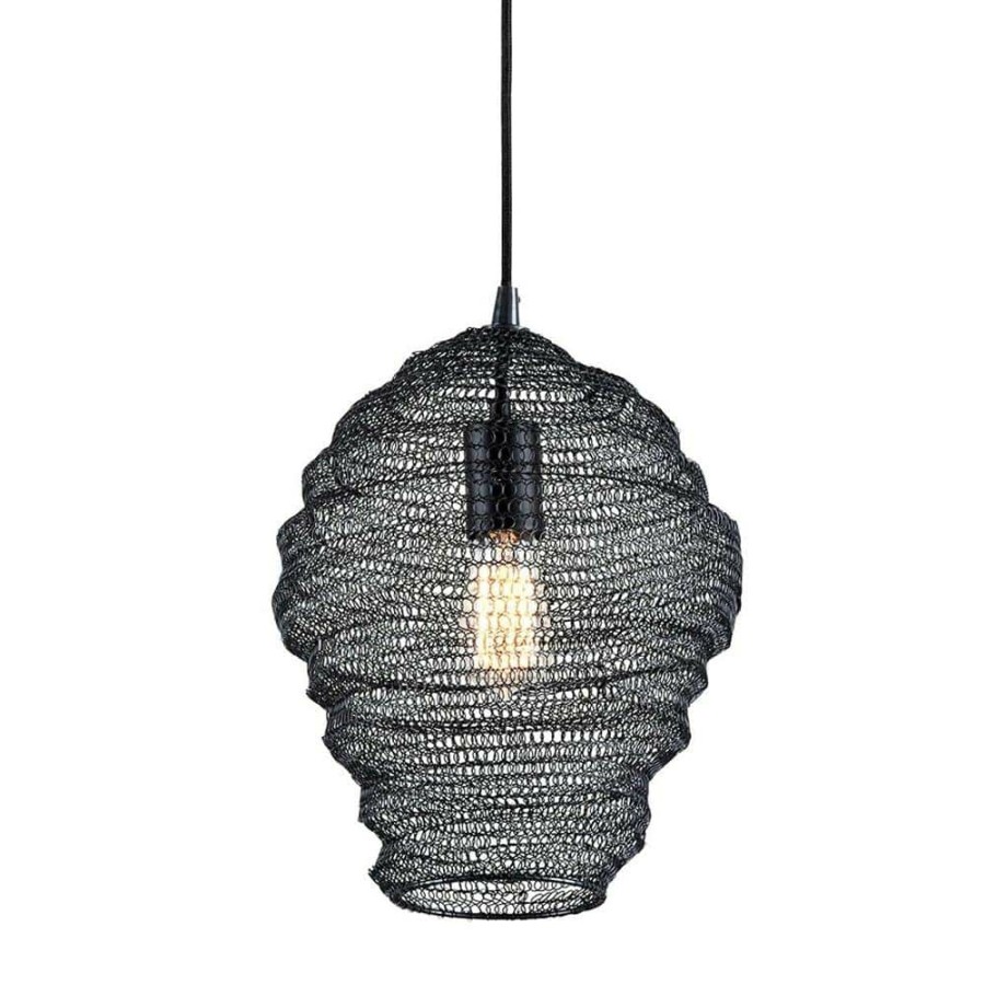 Commercial Lighting * | Wabi Sabi 13 In. W 1-Light Black Pendant By Troy Lighting