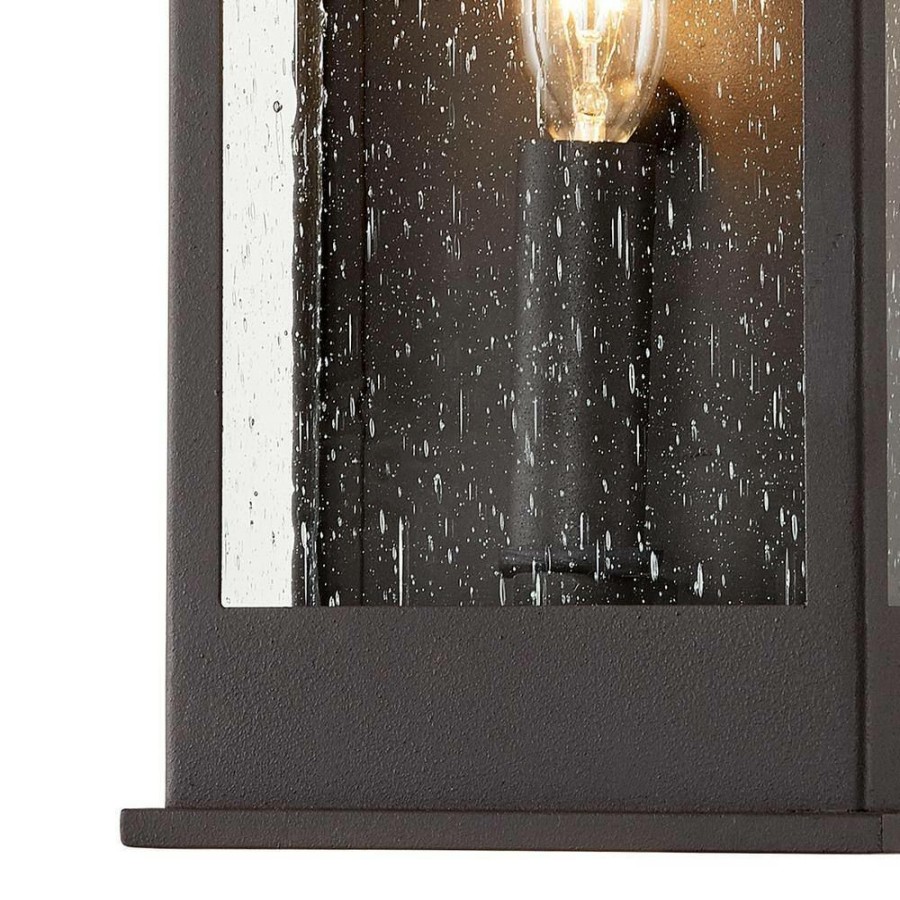 Vanity Lighting * | Holmes 1-Light Bronze And Brass Wall Sconce With Clear Seeded Glass Shade By Troy Lighting