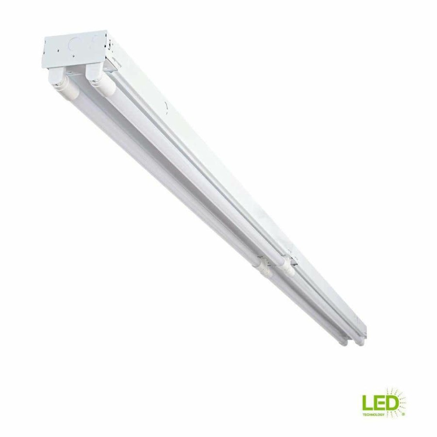 Commercial Lighting * | 8 Ft. T8 Led White Strip Light Fixture With Battery Backup, 5000K By Envirolite