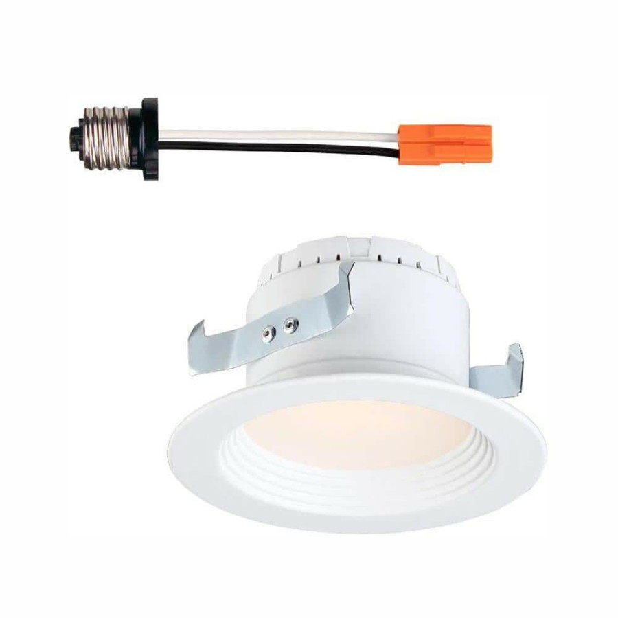 Recessed Lighting * | 4 In. 5000K White Integrated Led Recessed Can Light Baffle Trim By Envirolite