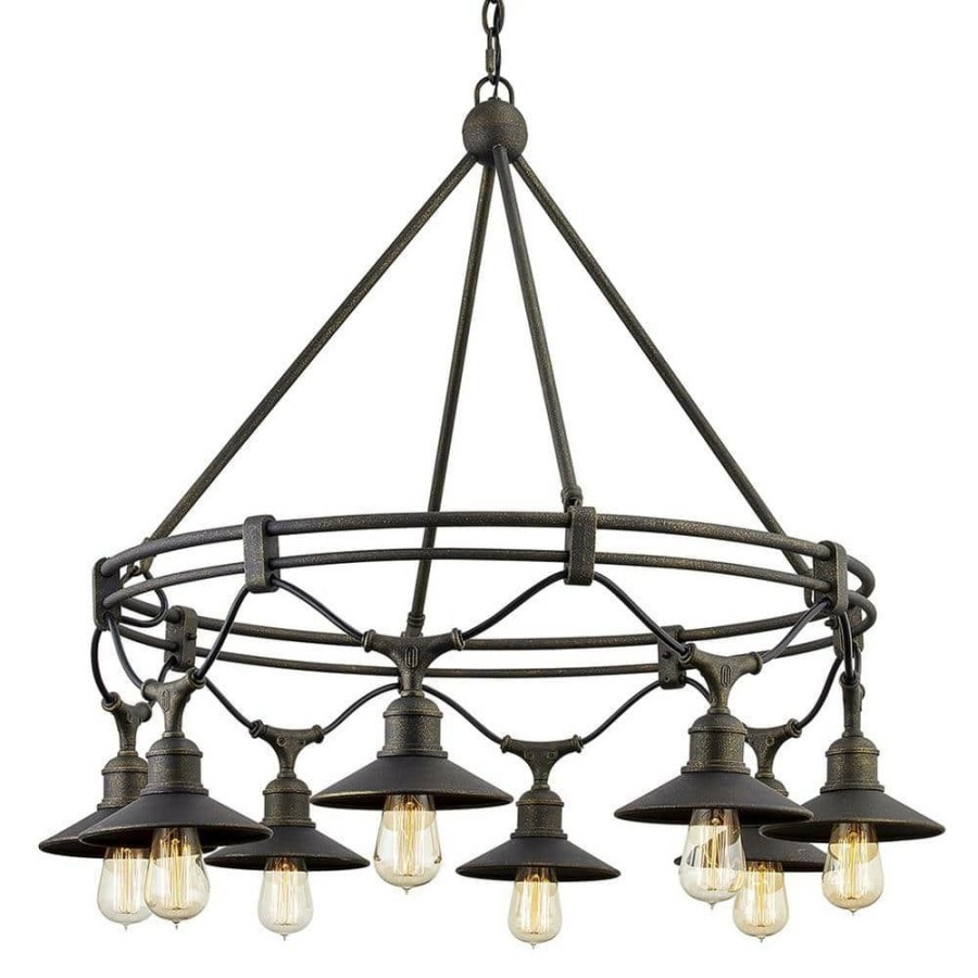 Commercial Lighting * | Shelton 8-Light Vintage Bronze Chandelier By Troy Lighting