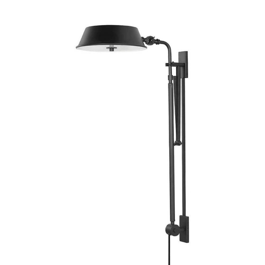 Vanity Lighting * | Justin 3 Light Soft Black Plug-In Sconce By Troy Lighting