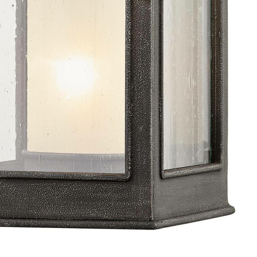 Vanity Lighting * | Derby 29 In. 1-Light Aged Pewter Wall Sconce With Clear Seeded Glass By Troy Lighting