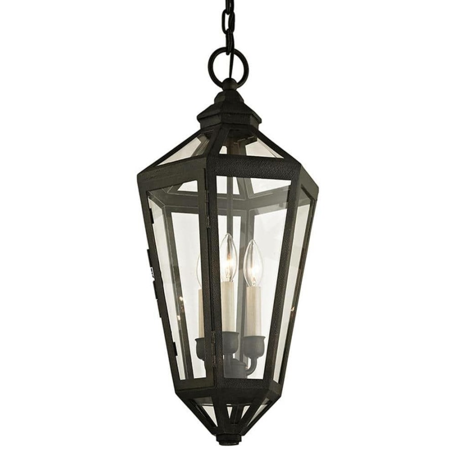 Outdoor Lighting * | Calabasas Vintage Brown 3-Light 11.5 In. W Outdoor Hanging Light With Clear Glass By Troy Lighting