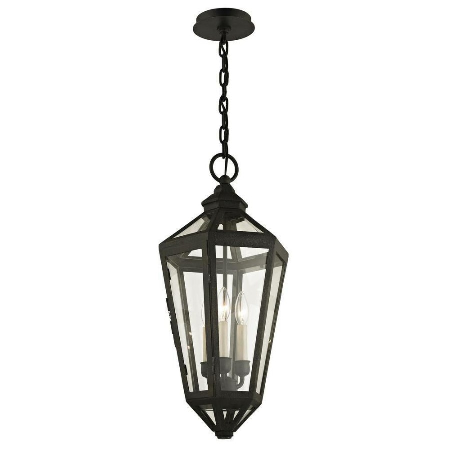 Outdoor Lighting * | Calabasas Vintage Brown 3-Light 11.5 In. W Outdoor Hanging Light With Clear Glass By Troy Lighting