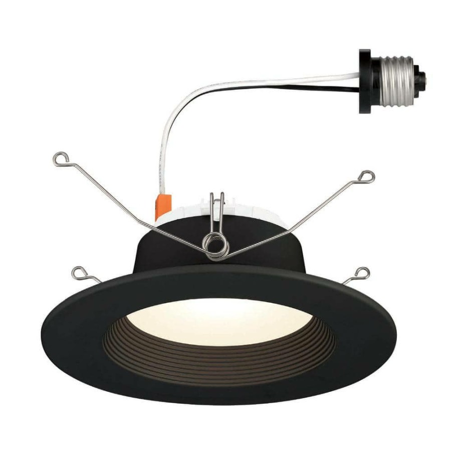 Recessed Lighting * | 5 In. And 6 In. 3000K Integrated Led Black Recessed Light Trim By Envirolite