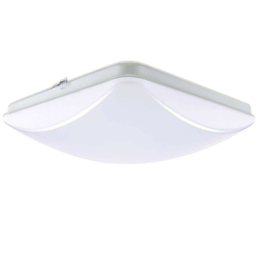 Commercial Lighting * | 11 In. White Integrated Led Selectable Cct Square Flush Mount Light By Envirolite