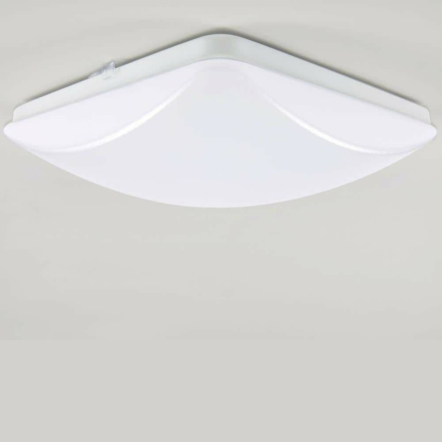 Commercial Lighting * | 11 In. White Integrated Led Selectable Cct Square Flush Mount Light By Envirolite