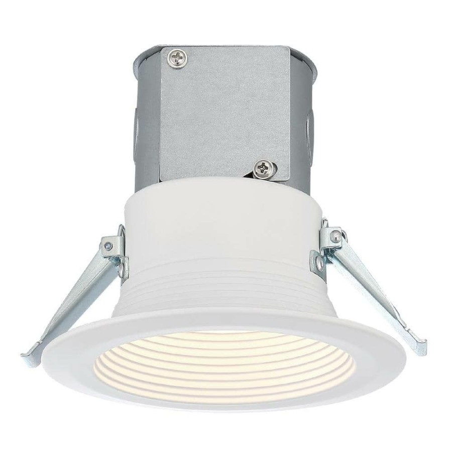 Recessed Lighting * | Easy-Up 4 In. White Baffle Recessed Integrated Led Kit At 93.4 Cri, 3000K, 618 Lumens By Envirolite