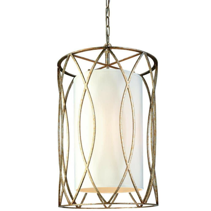 Commercial Lighting * | Sausalito 4-Light Silver Gold Pendant By Troy Lighting