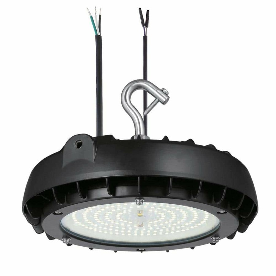 Commercial Lighting * | 9 In. Round Integrated Led Black High Bay Light, 5000K By Envirolite