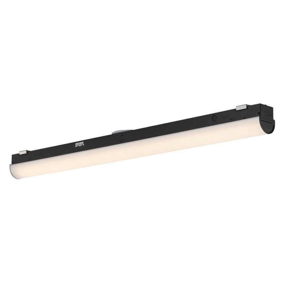 Commercial Lighting * | 45-Watt Equivalent 4 Ft. Integrated Led Linear Black Strip Light With Selectable Cct/Wattage/Lumen And 0-10-Volt Dimming By Envirolite