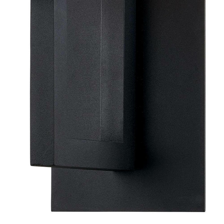 Wall Sconces * | Darwin 30 In. 1-Light Textured Black Wall Sconce With Opal White Glass Shade By Troy Lighting