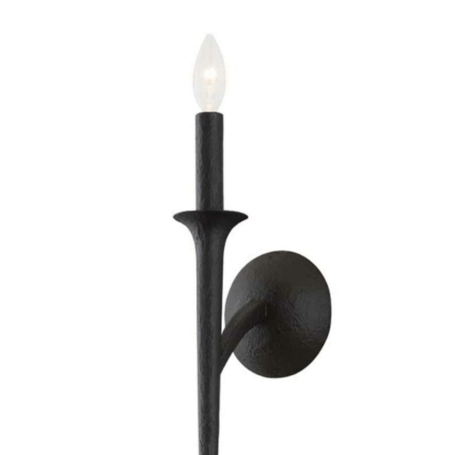 Vanity Lighting * | Luca 1 Black Wall Sconce By Troy Lighting