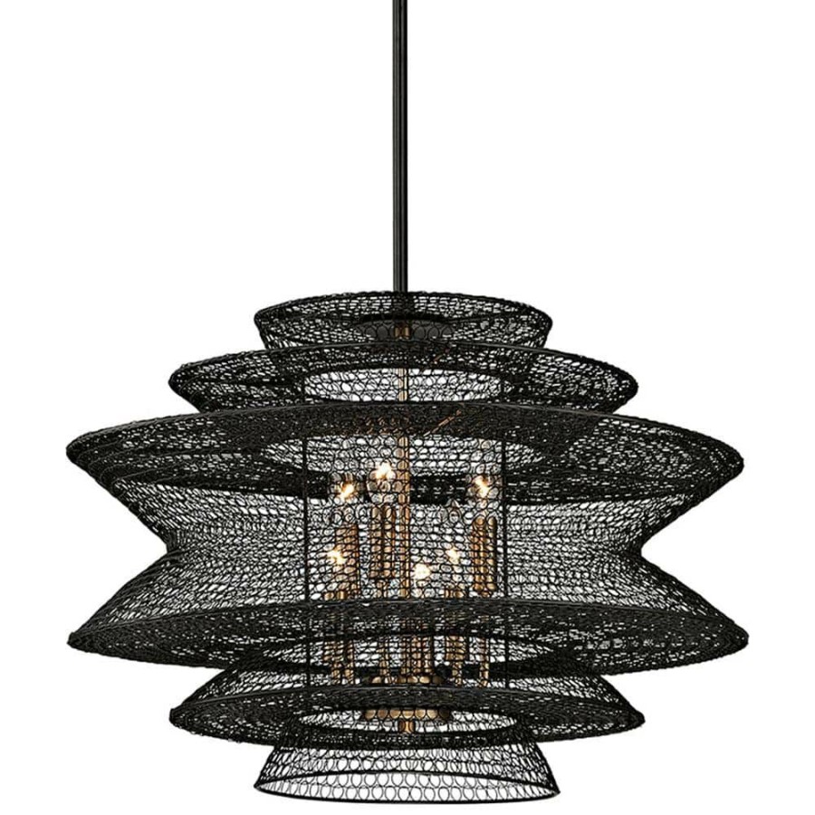 Commercial Lighting * | Kokoro 6-Light Kokoro Bronze Pendant By Troy Lighting