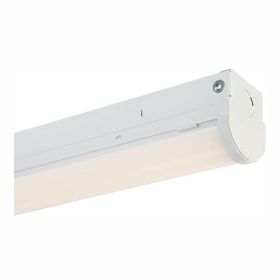 Commercial Lighting * | 4 Ft. 300-Watt Equivalent Integrated Led White Strip Light Fixture, 4000K By Envirolite