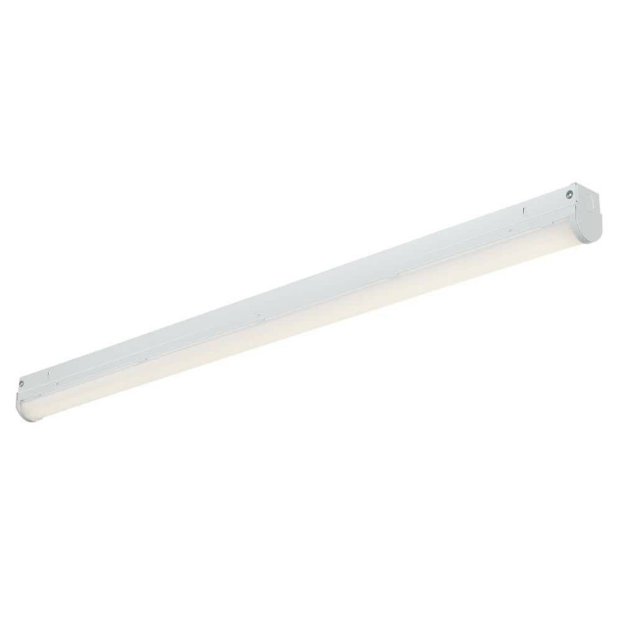 Commercial Lighting * | 4 Ft. 300-Watt Equivalent Integrated Led White Strip Light Fixture, 4000K By Envirolite