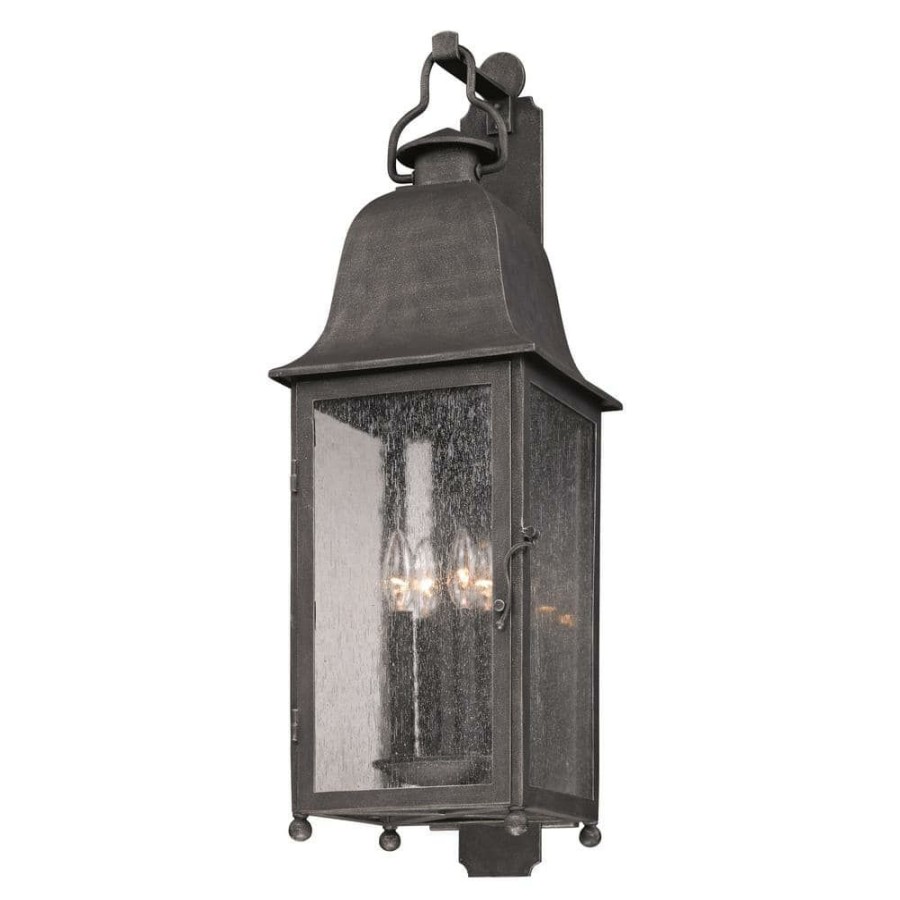 Outdoor Lighting * | Larchmont 4-Light Aged Pewter Outdoor Wall Lantern Sconce By Troy Lighting